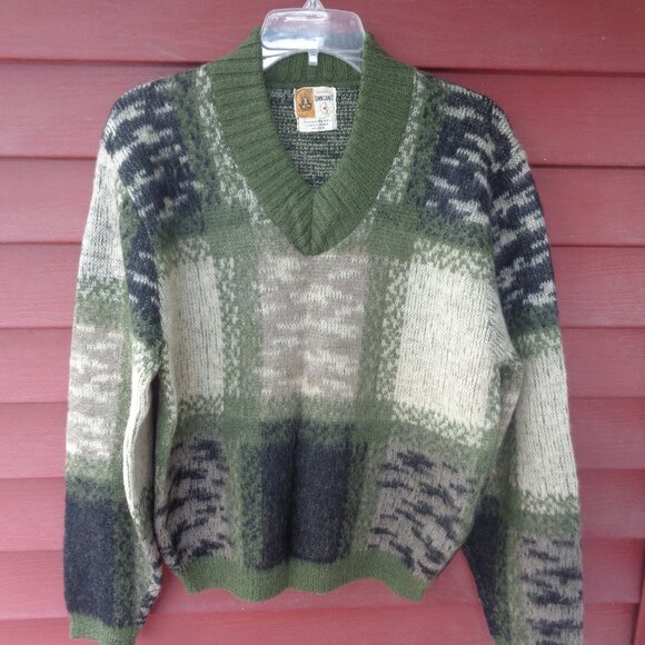 Penney's Towncraft Other - Vintage PENNEY'S TOWNCRAFT WOOL & MOHAIR SWEATER - M Camo Plaid